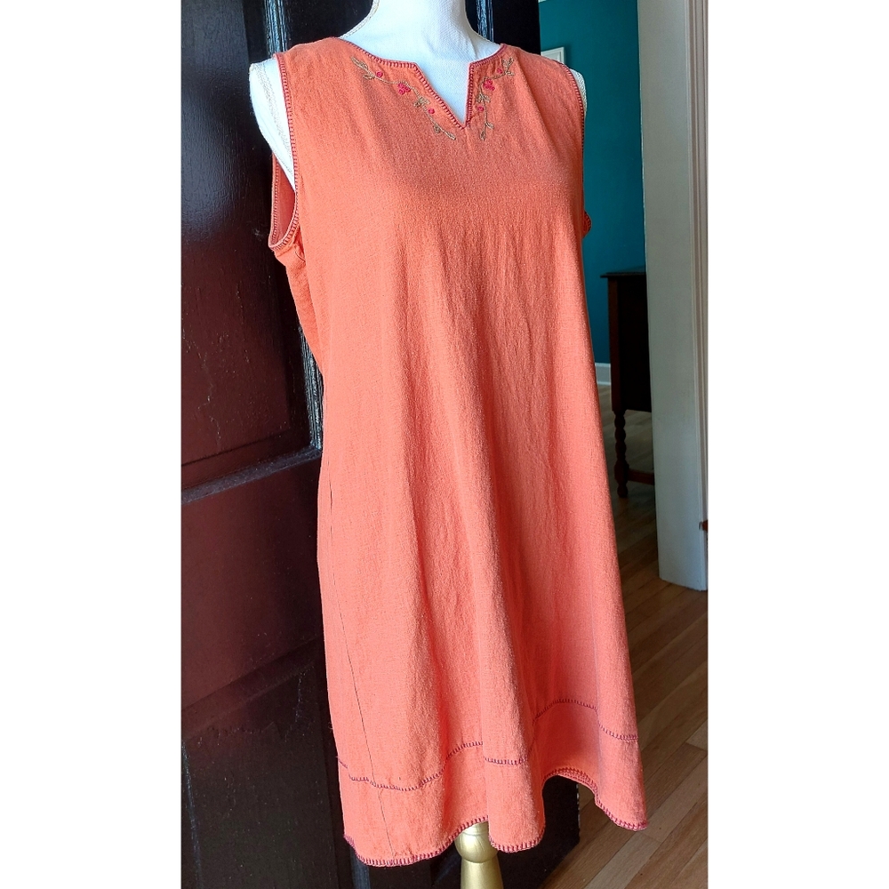 Line Blend Autumn Orange Shift Dress